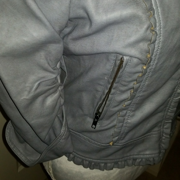 Grey Faux Leather Jacket - Picture 3 of 4